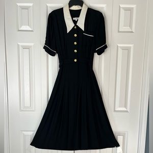 Vintage Wednesday Addams Black long dress by Ann Taylor 1960s